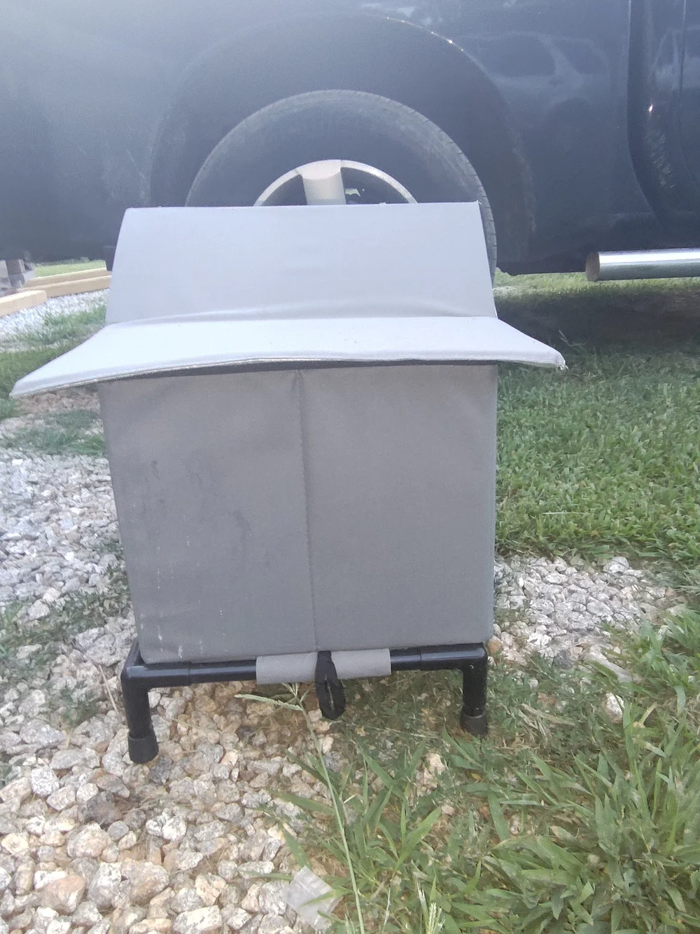 Gray Small Pet House Elevated Indoor/Outdoor Bed